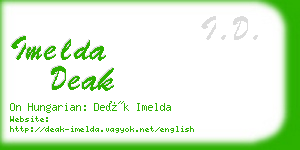 imelda deak business card